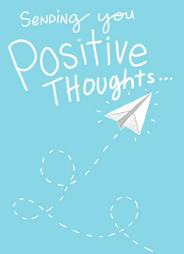 Positive Thoughts Airplane Birthday Ecard Cover