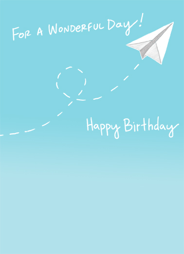 Positive Thoughts Airplane Birthday Ecard Inside