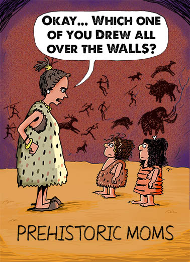 Prehistoric Moms Cartoons Card Cover