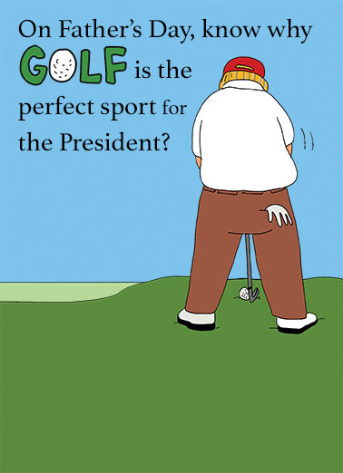 President Golf FD Father's Day Card Cover