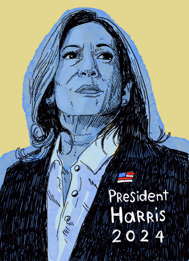 President Harris Birthday Card Cover