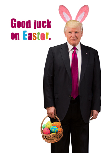 President Hiding Eggs Easter Card Cover