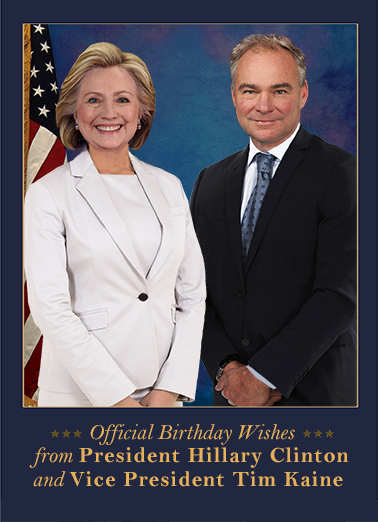President Hillary 5x7 greeting Ecard Cover