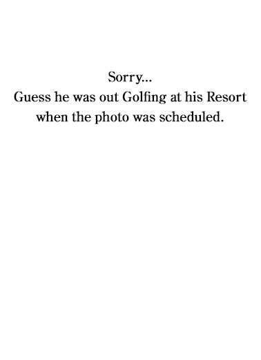 President Photo Golf Card Inside