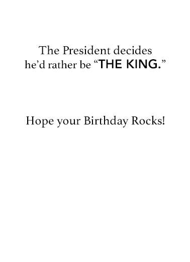 President Trump King White House Card Inside