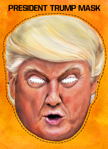 President Trump Mask Halloween Ecard Cover