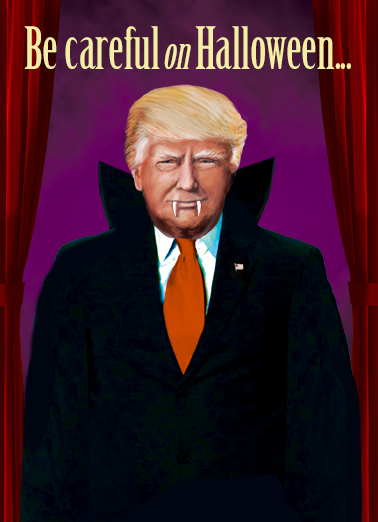 President Trump Vampire Halloween Ecard Cover
