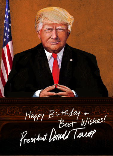 President Trump at Desk  Ecard Cover