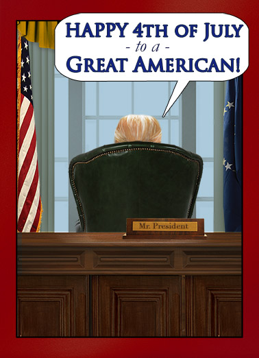Presidential Wishes 4th 5x7 greeting Ecard Cover