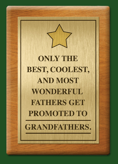 Promoted to Grandfathers Love Card Cover