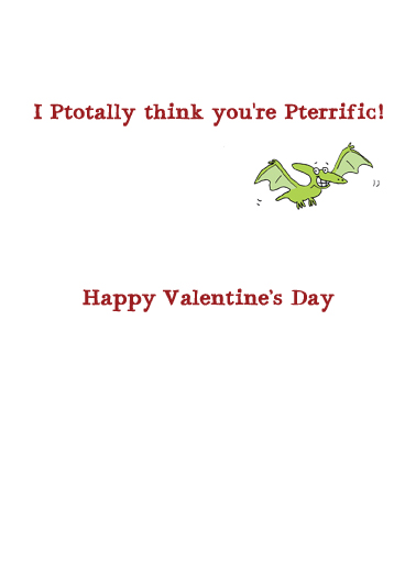 Pterodactyl Valentine's Day Card Inside