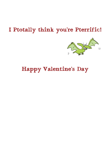 Pterrific Coworker Val Valentine's Day Ecard Inside