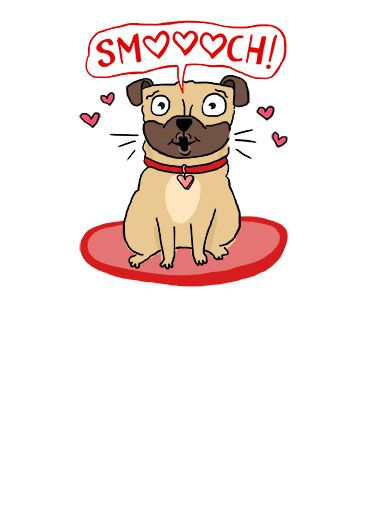 Pug Smooch Sweet Card Cover