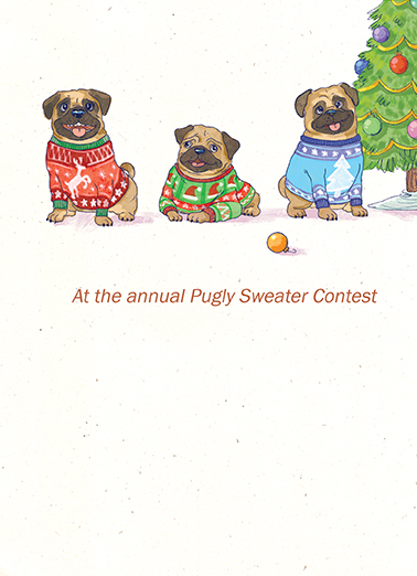 Pug Style Christmas Ecard Cover