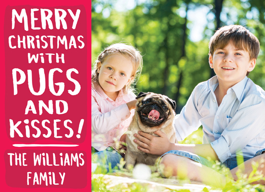 Pugs Kisses Christmas Flat Christmas Ecard Cover