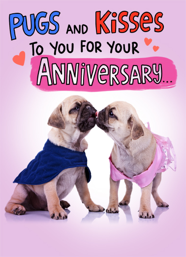 Pugs and Kisses (ANV) Dogs Ecard Cover