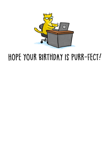 Purr My Email Birthday Card Inside