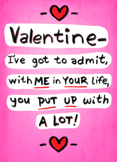 Put Up With A Lot Valentine's Day Ecard Cover