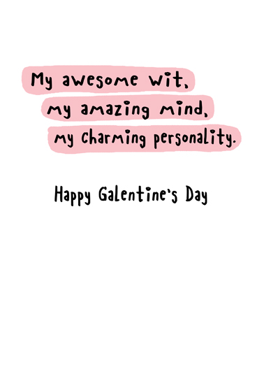 Put Up With Gal Galentine's Day Card Inside