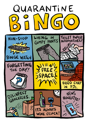 Quarantine Bingo Bday Cartoons Ecard Cover