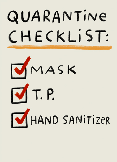 Quarantine Checklist Coronavirus Ecard Cover