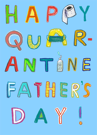 Quarantine Fathers Day Lettering Ecard Cover
