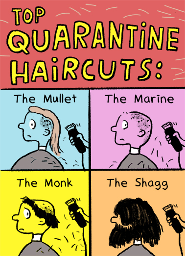Quarantine Haircuts Cartoons Ecard Cover