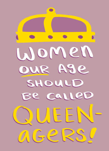 Queen-Agers Lettering Ecard Cover
