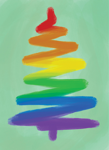 Rainbow Business Tree Christmas Card Cover