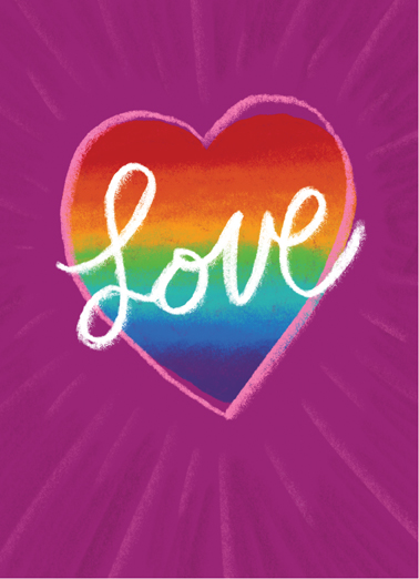 Rainbow Heart Valentine's Day Card Cover