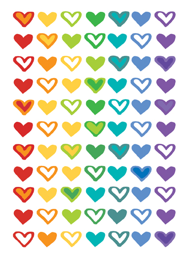 Rainbow Hearts Birthday Card Cover