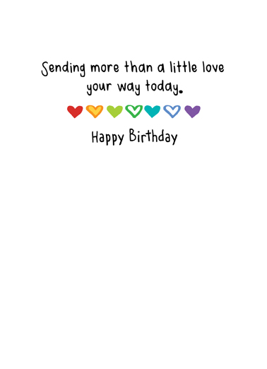Rainbow Hearts Birthday Card Inside