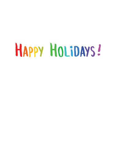 Rainbow Holiday Tree Happy Holidays Card Inside