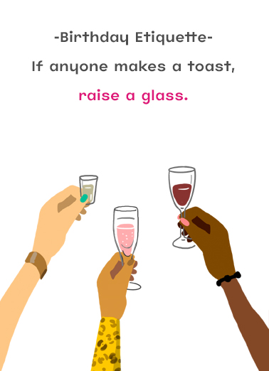 Raise A Glass Birthday Card Cover