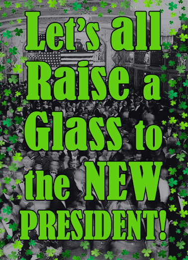 Raise a Green Glass 5x7 greeting Ecard Cover