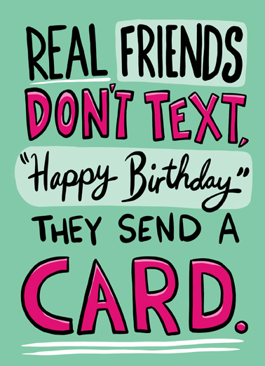 Real Friends Lettering Card Cover