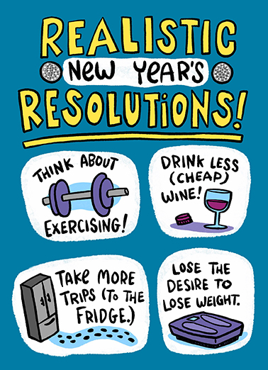 Realistic Resolutions New Year's Card Cover