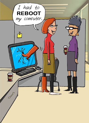 Reboot Computer Boss's Day Ecard Cover