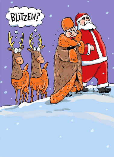 Reindeer Coat Tim Card Cover