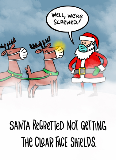 Reindeer Face Mask Coronavirus Ecard Cover