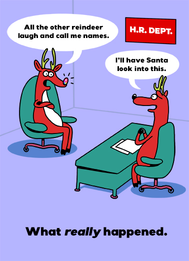 Reindeer HR Christmas Card Cover