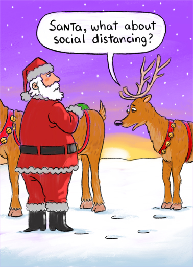 Reindeer Social Distance Pandemic Ecard Cover
