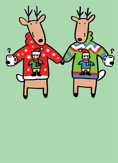 Reindeer Whimsy Christmas Ecard Cover