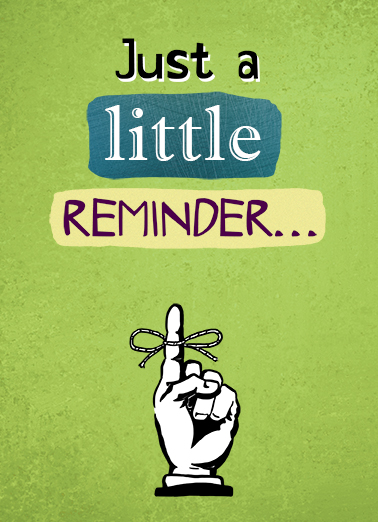 Reminder For Kids Ecard Cover