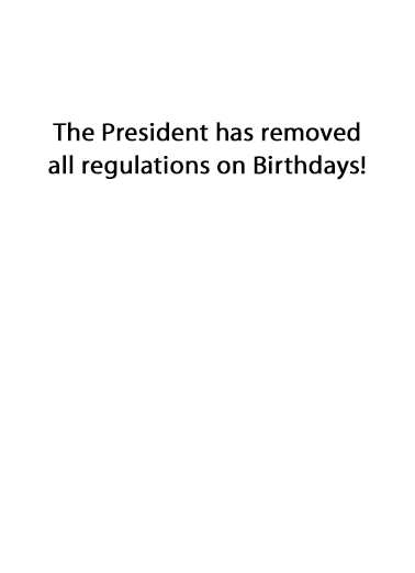 Removed Regulations Partying Card Inside