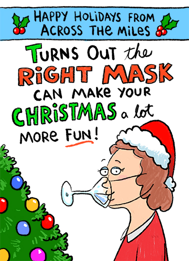 Right Mask ATM Happy Holidays Card Cover