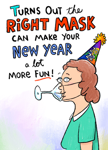 Right Mask NY New Year's Ecard Cover