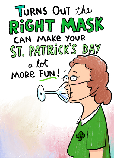 Right Mask SPD St. Patrick's Day Card Cover