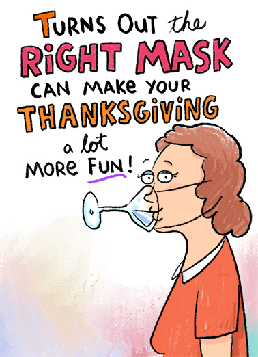 Right Mask TG Thanksgiving Card Cover