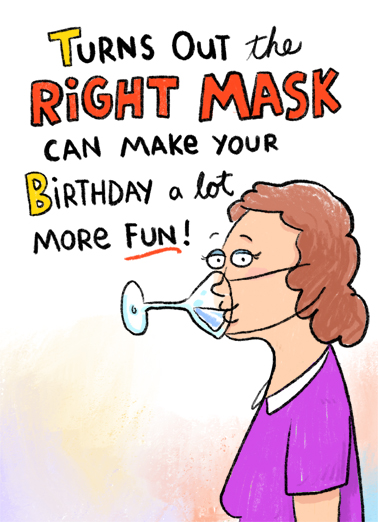 Right Mask October Birthday Card Cover